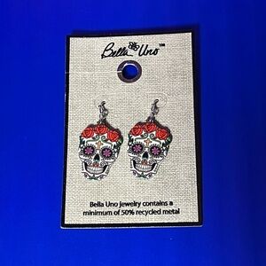 NWT Bella Uno Women’s Earrings Skull Design Fast Shipping